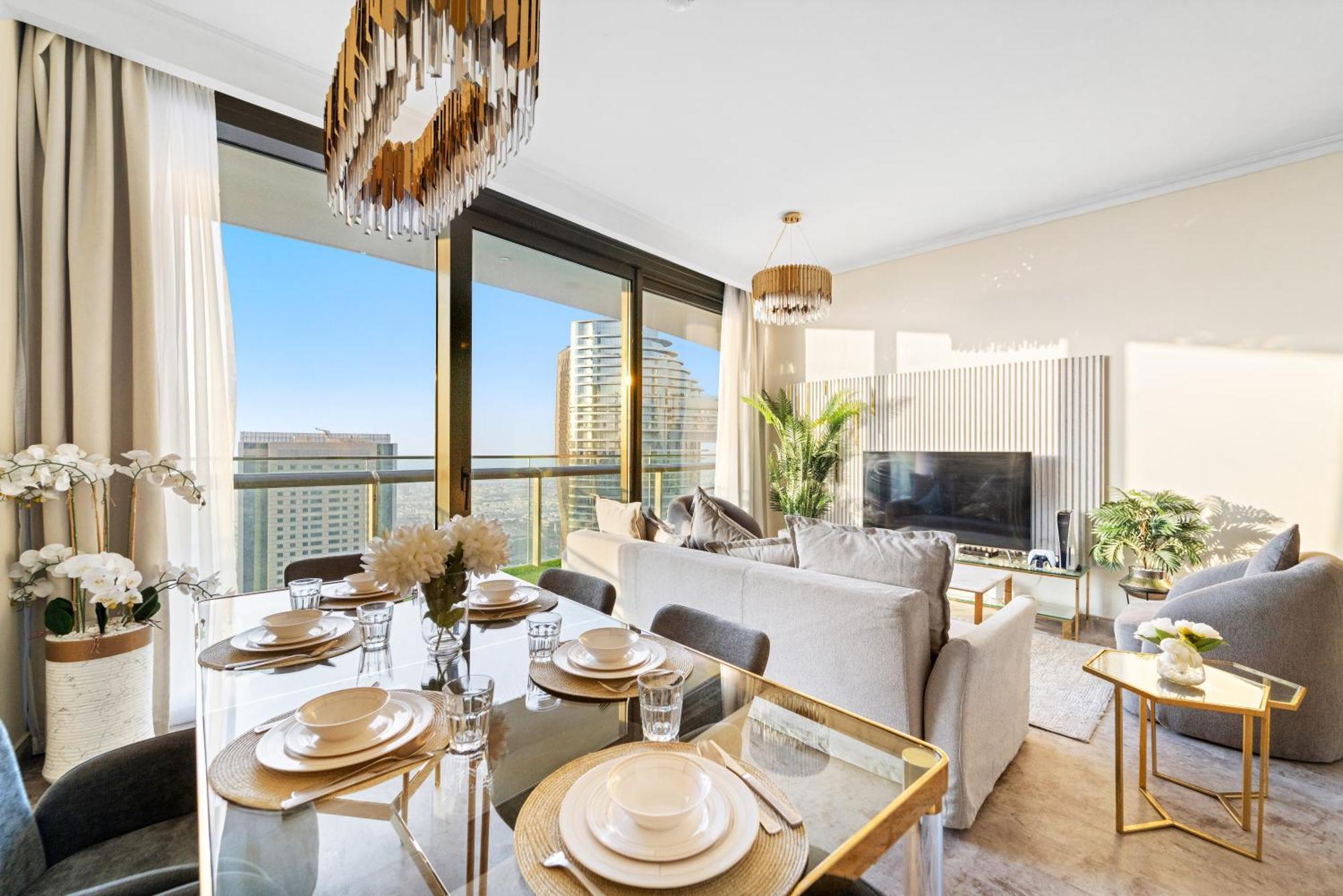 First Class 2Br With Full Dubai Skyline & Sea View المظهر الخارجي الصورة